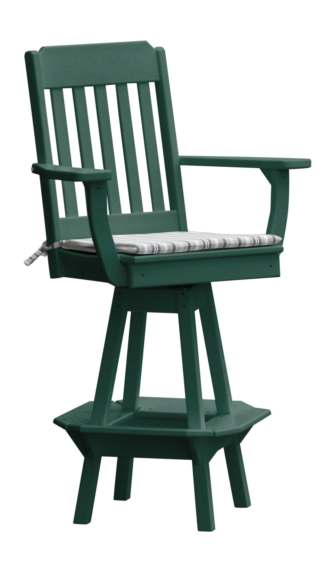 Poly Outdoor Traditional Swivel Bar Chair - Turf Green