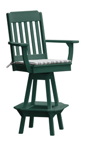 Poly Outdoor Traditional Swivel Bar Chair - Turf Green