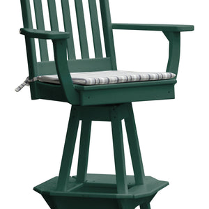 Poly Outdoor Traditional Swivel Bar Chair - Turf Green