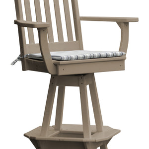 Poly Outdoor Traditional Swivel Bar Chair - Weatherwood