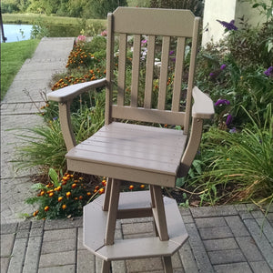 Poly Outdoor Traditional Swivel Bar Chair