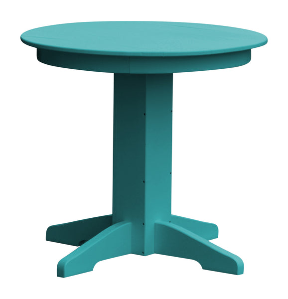 Poly Outdoor Round Dining Table - 33 inch / Aruba Blue