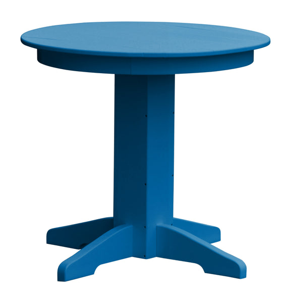 Poly Outdoor Round Dining Table - 33 inch / Blue