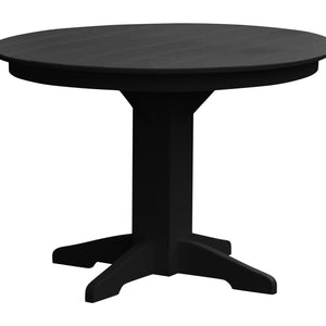Poly Outdoor Round Dining Table - 44 inch / Black