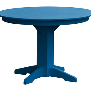 Poly Outdoor Round Dining Table - 44 inch / Blue