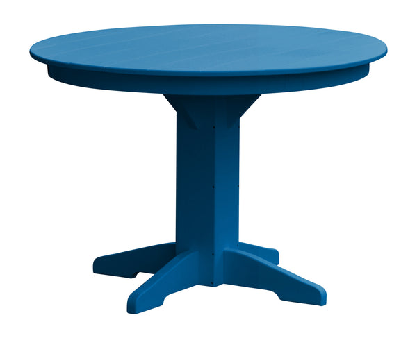 Poly Outdoor Round Dining Table - 44 inch / Blue