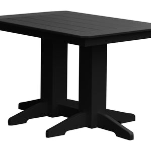 Poly Outdoor Rectangle Dining Table - 4ft / Black