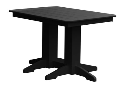 Poly Outdoor Rectangle Dining Table - 4ft / Black