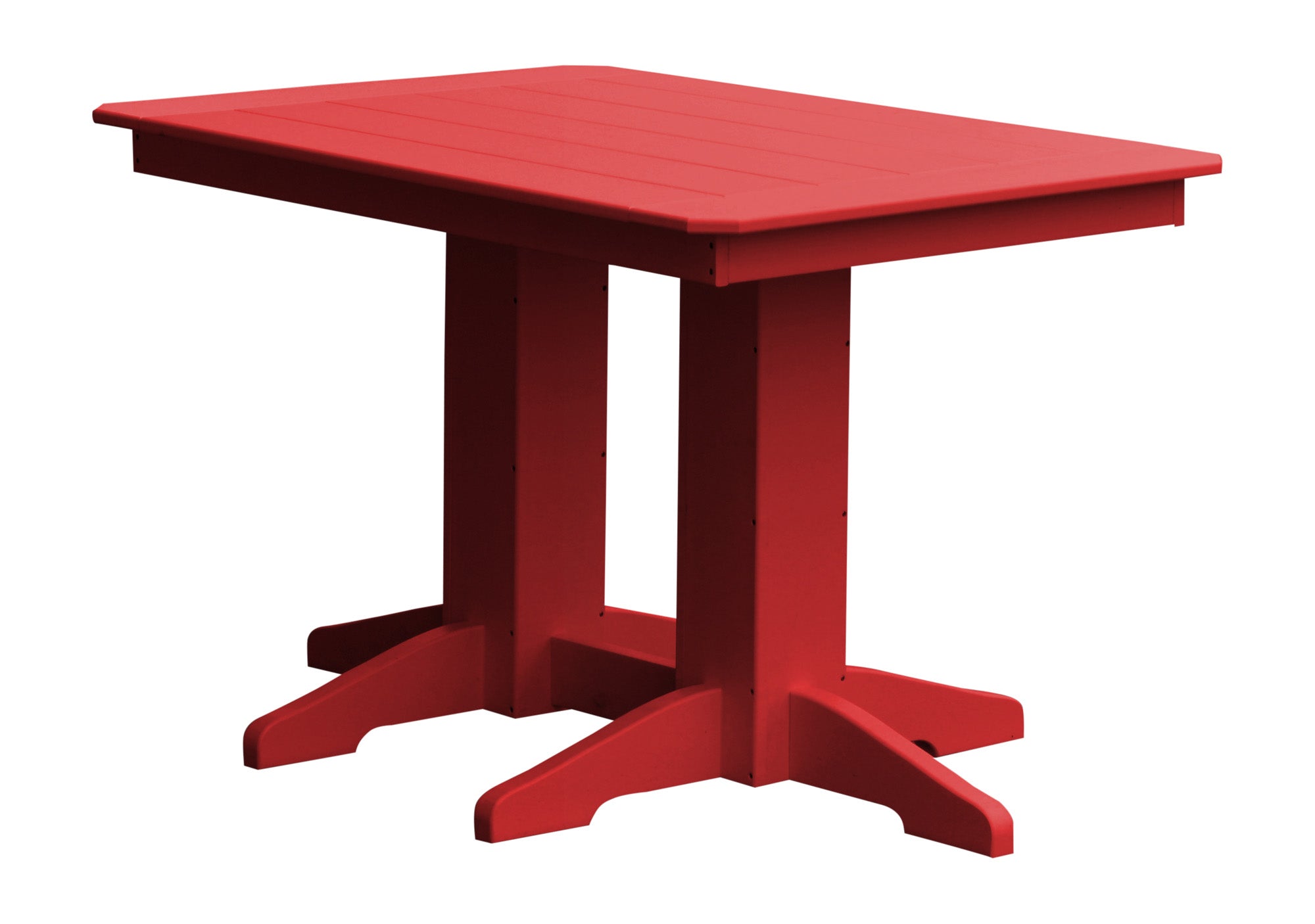 Poly Outdoor Rectangle Dining Table - 4ft / Bright Red