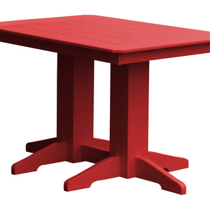 Poly Outdoor Rectangle Dining Table - 4ft / Bright Red