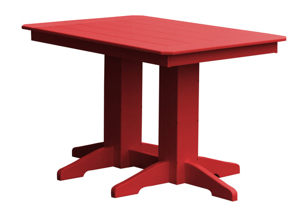 Poly Outdoor Rectangle Dining Table - 4ft / Bright Red