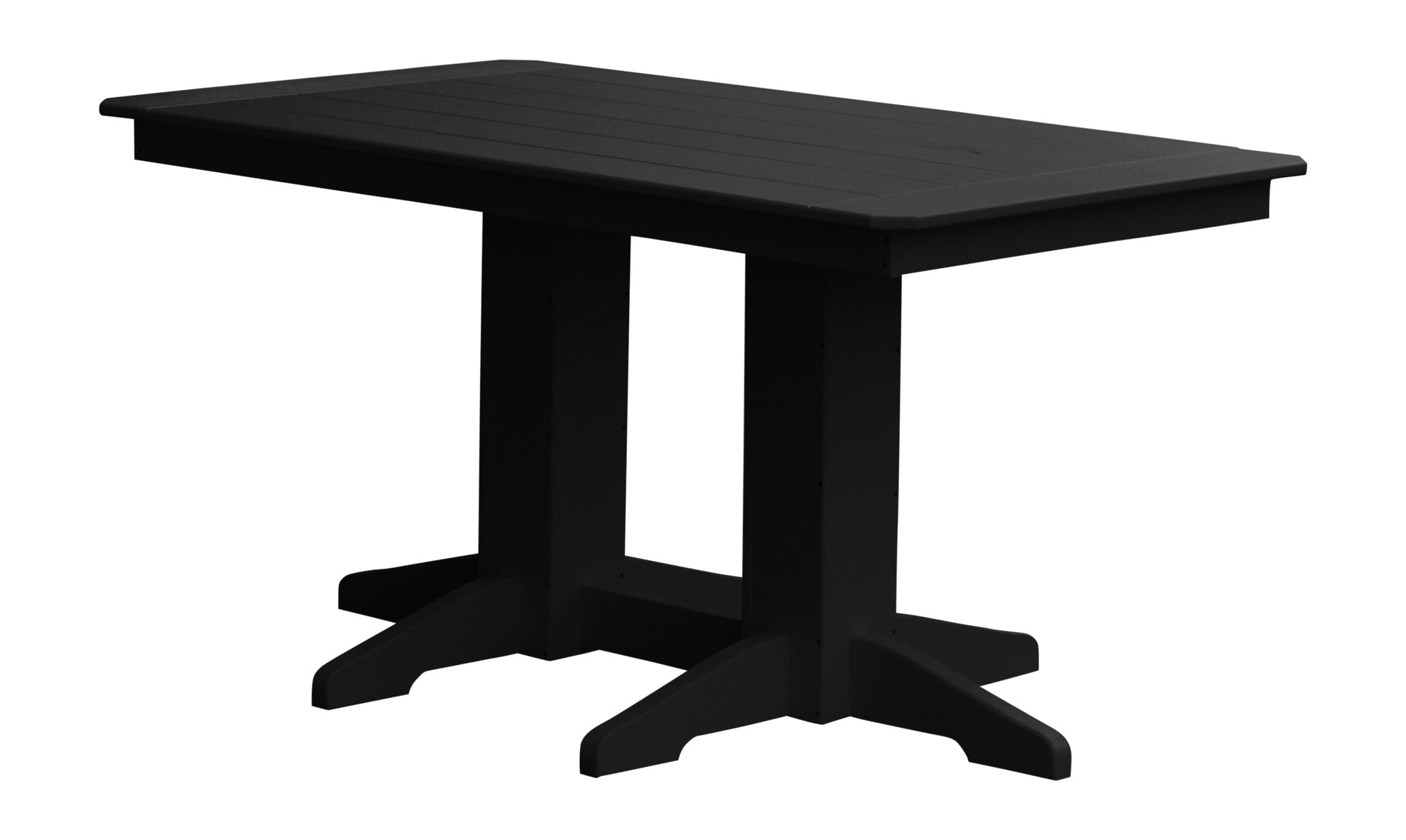 Poly Outdoor Rectangle Dining Table - 5ft / Black