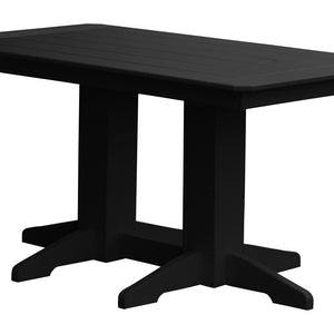 Poly Outdoor Rectangle Dining Table - 5ft / Black