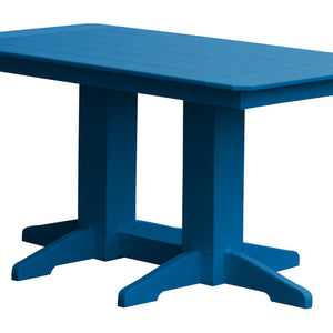 Poly Outdoor Rectangle Dining Table - 5ft / Blue