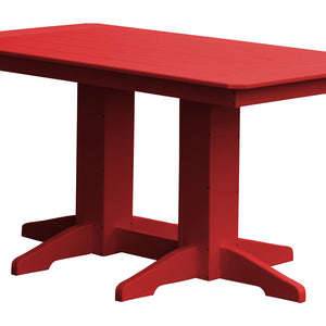 Poly Outdoor Rectangle Dining Table - 5ft / Bright Red