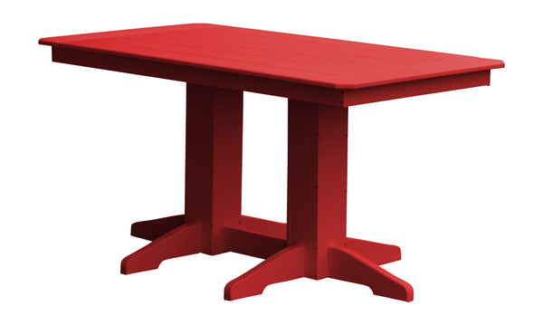 Poly Outdoor Rectangle Dining Table - 5ft / Bright Red