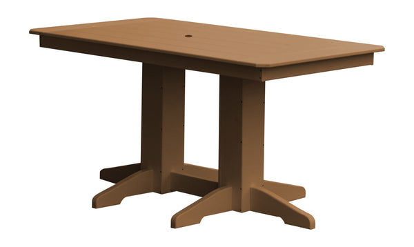 Poly Outdoor Rectangle Dining Table - 5ft / Cedar