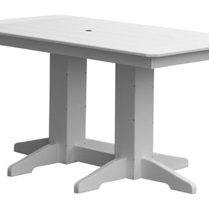 Poly Outdoor Rectangle Dining Table - 5ft / White