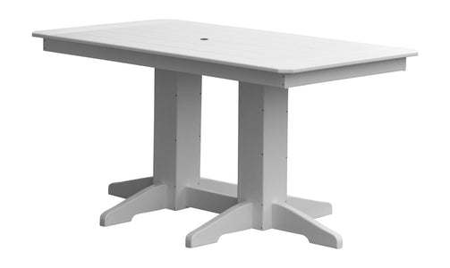 Poly Outdoor Rectangle Dining Table - 5ft / White