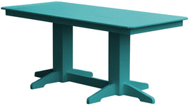 Poly Outdoor Rectangle Dining Table - 6ft / Aruba Blue