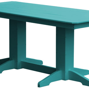 Poly Outdoor Rectangle Dining Table - 6ft / Aruba Blue