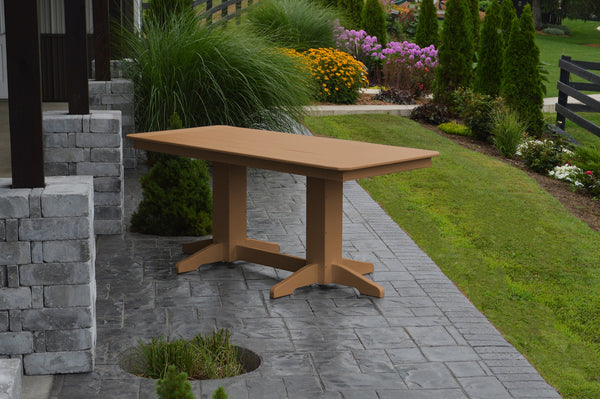 Poly Outdoor Rectangle Dining Table - 6ft / Cedar