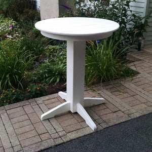 Poly Outdoor Round Bar Table - 33 inch / White