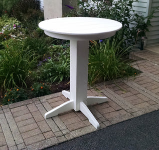 Poly Outdoor Round Bar Table - 33 inch / White