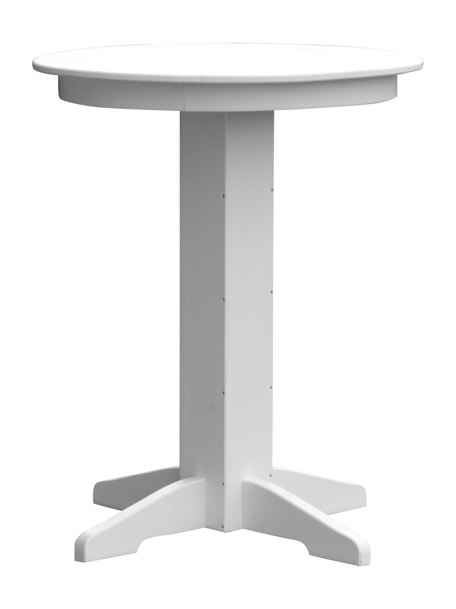 Poly Outdoor Round Bar Table - 33 inch / White
