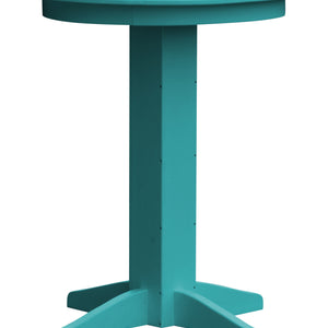 Poly Outdoor Round Bar Table - 33 inch / Aruba Blue