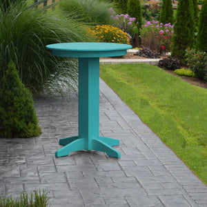 Poly Outdoor Round Bar Table - 33 inch / Aruba Blue