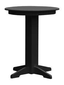 Poly Outdoor Round Bar Table - 33 inch / Black