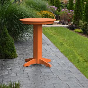 Poly Outdoor Round Bar Table - 33 inch / Orange