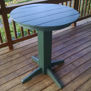 Poly Outdoor Round Bar Table - 33 inch / Turf Green