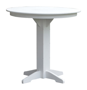 Poly Outdoor Round Bar Table - 44 inch / White