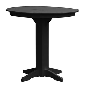 Poly Outdoor Round Bar Table - 44 inch / Black