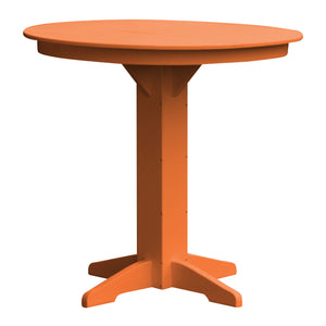 Poly Outdoor Round Bar Table - 44 inch / Orange
