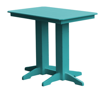 Poly Outdoor Rectangle Bar Table / 4ft / Aqua Blue