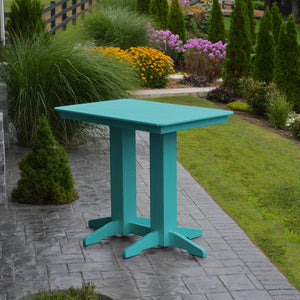 Poly Outdoor Rectangle Bar Table / 4ft / Aqua Blue