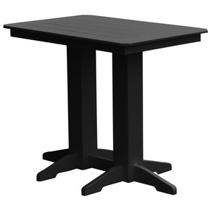 Poly Outdoor Rectangle Bar Table / 4ft / Black