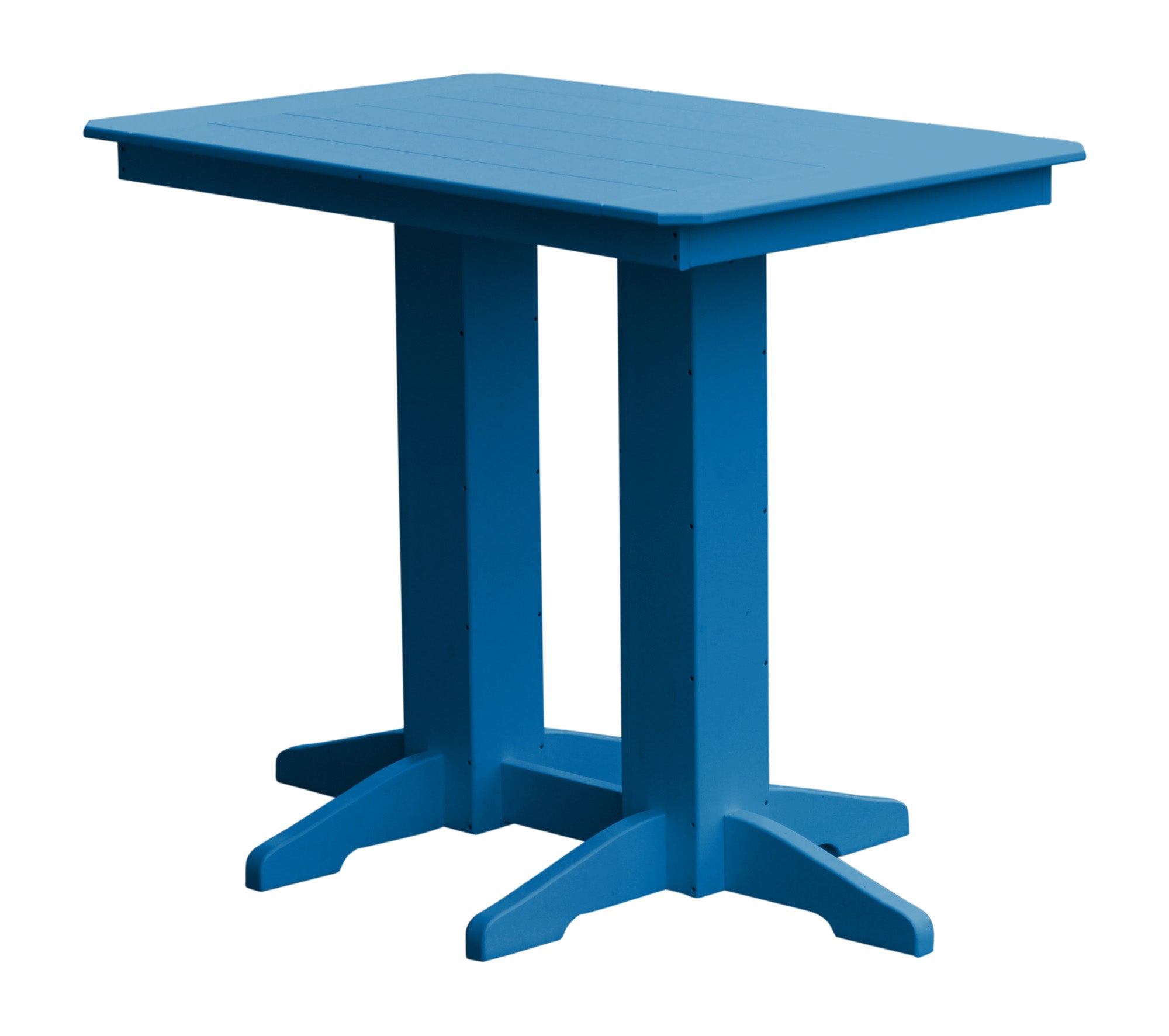 Poly Outdoor Rectangle Bar Table / 4ft / Blue