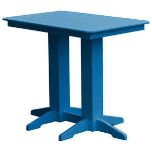 Poly Outdoor Rectangle Bar Table / 4ft / Blue