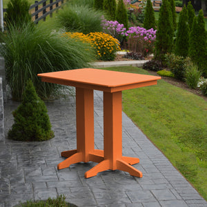 Poly Outdoor Rectangle Bar Table / 4ft / Orange 