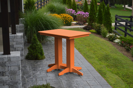 Poly Outdoor Rectangle Bar Table / 4ft / Orange 