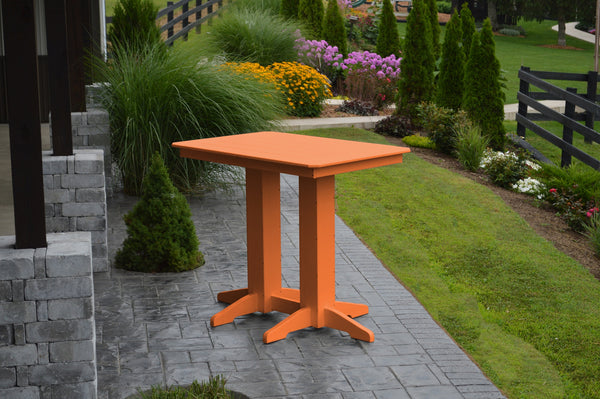 Poly Outdoor Rectangle Bar Table / 4ft / Orange 