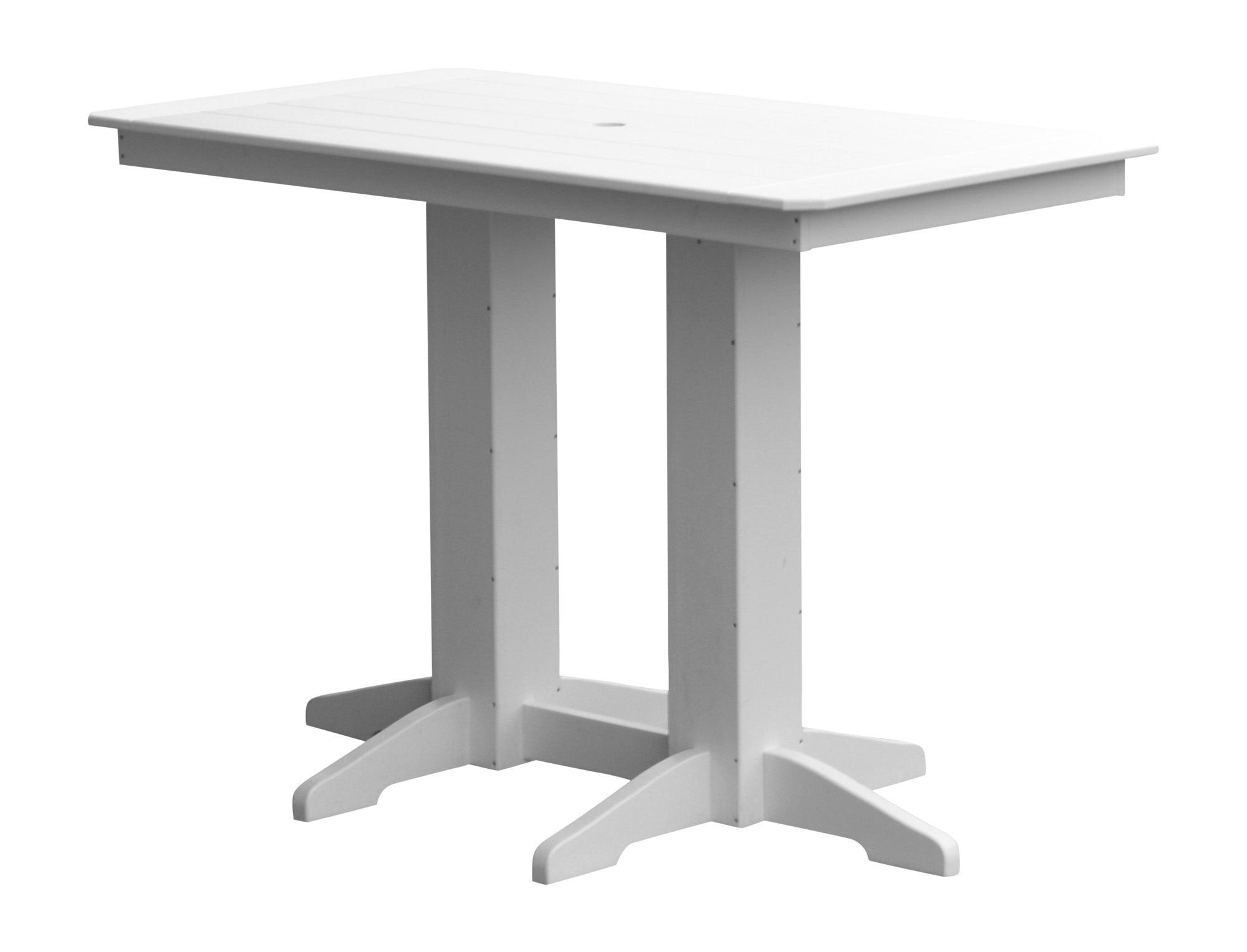 Poly Outdoor Rectangle Bar Table / 5ft / White
