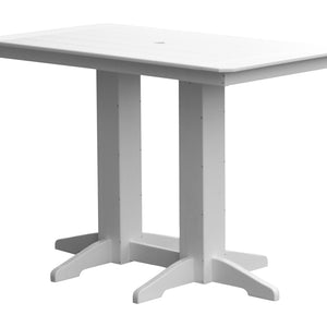 Poly Outdoor Rectangle Bar Table / 5ft / White