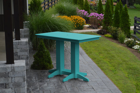 Poly Outdoor Rectangle Bar Table / 5ft / Aqua Blue