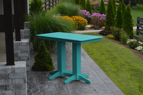 Poly Outdoor Rectangle Bar Table / 5ft / Aqua Blue