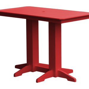 Poly Outdoor Rectangle Bar Table / 5ft / Red
